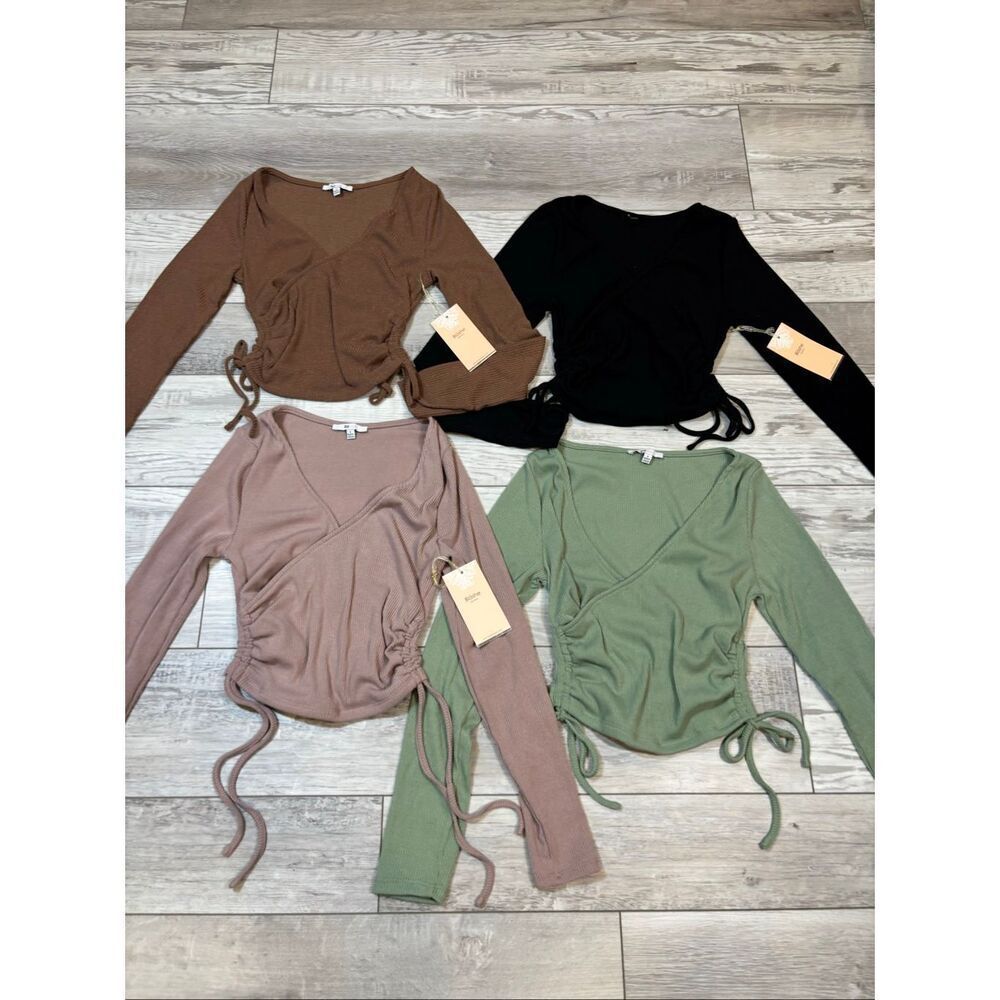 BlaShe bundle of 4 cinched crop tops size S